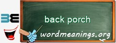 WordMeaning blackboard for back porch